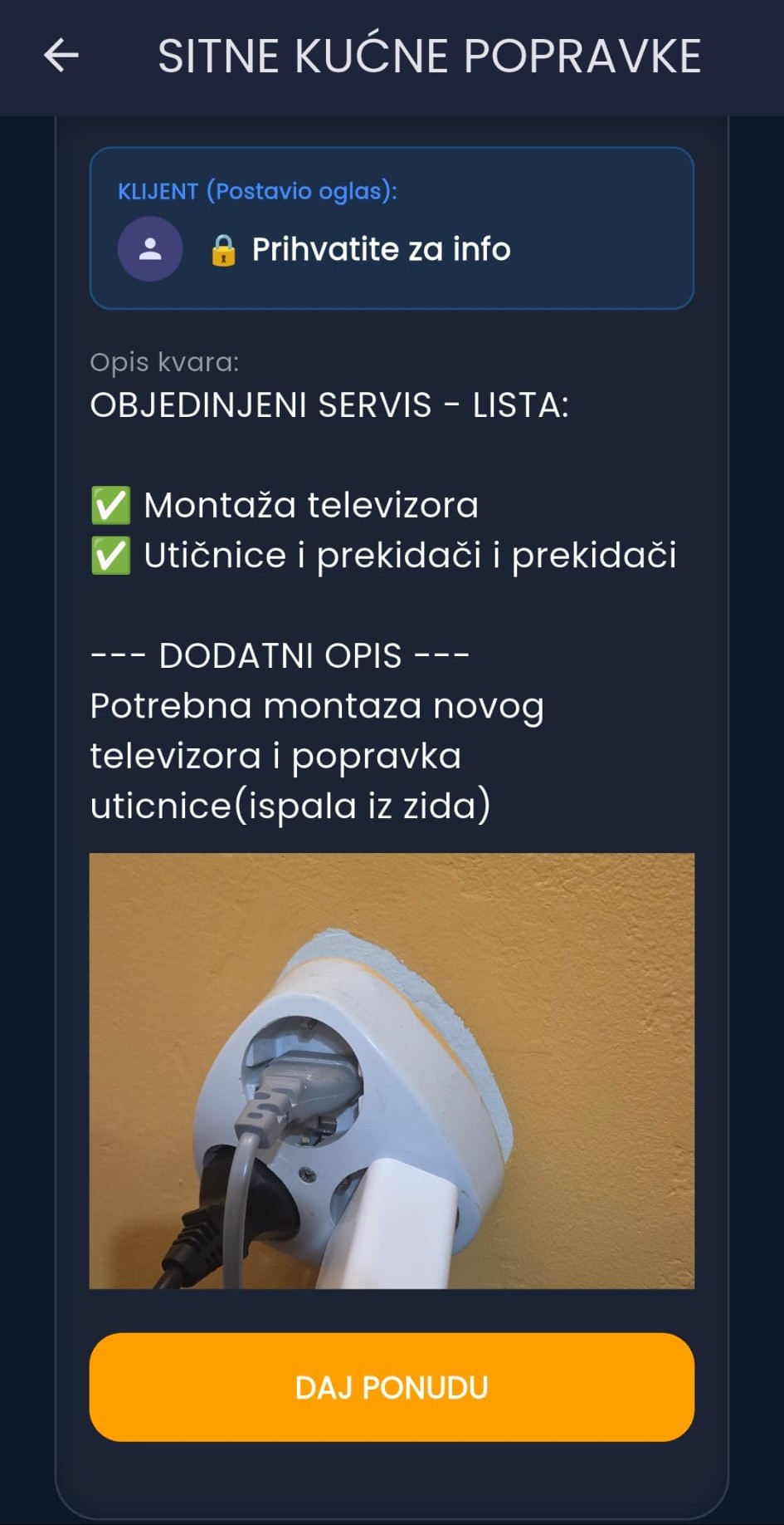 Majstor pregleda oglas